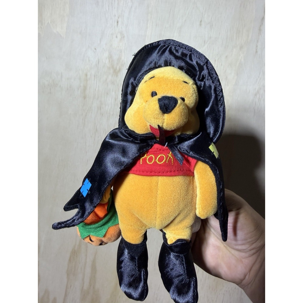 Vintage Disney Winnie the Pooh Witch Plush 2000 Halloween 8in Bean Bag